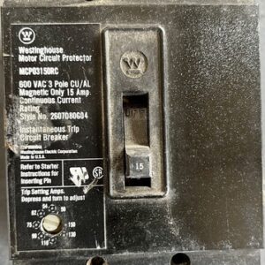 Westinghouse circuit protector MCP03150RC 600 vac 3 pole 15 amp