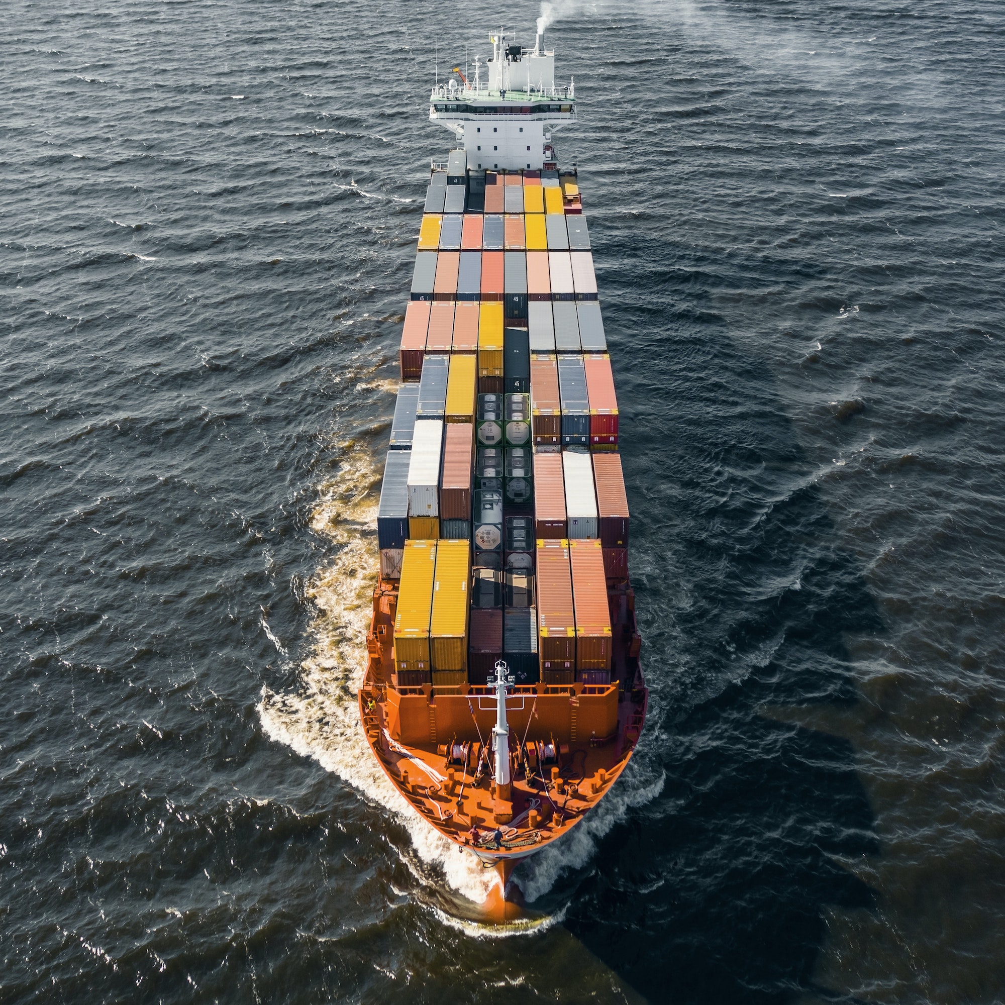 Cargo ship floating in sea